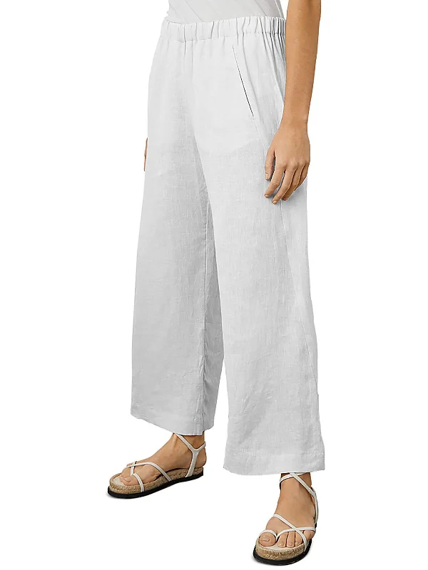Today's Special Womens Woven Linen Cropped Pants