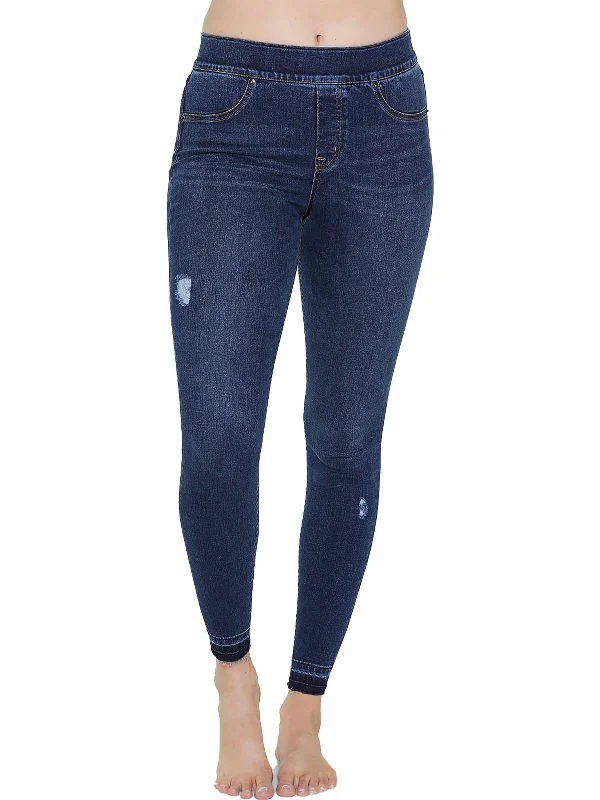 Take Action Womens Shape and Lift Distressed Skinny Jeans