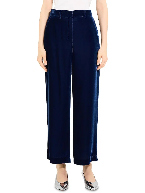 Weekend Offers That Tempt Womens High Rise Velvet Wide Leg Pants