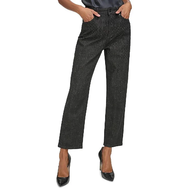 Weekend Specials to Grab Cannes Womens High-Rise Straight Leg Cropped Jeans