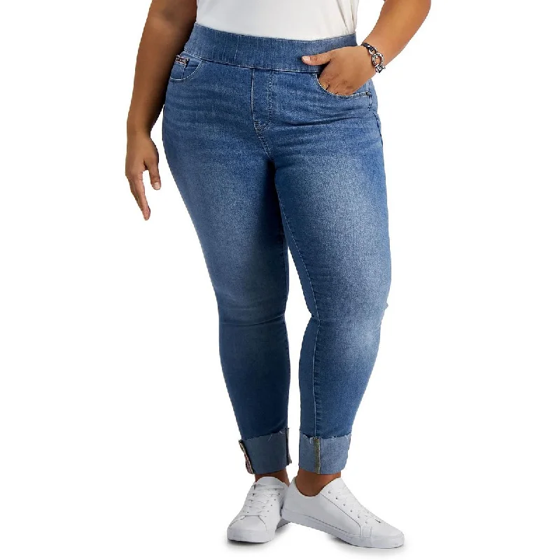 Weekend Offers That Amaze Plus Womens High Waist Cropped Ankle Jeans