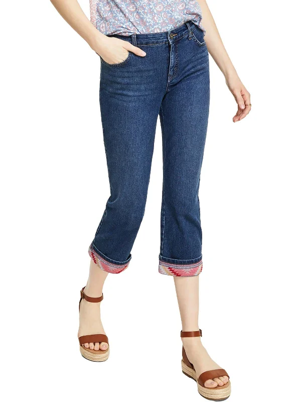 Hot Deal Womens Mid Rise Slimming Capri Jeans