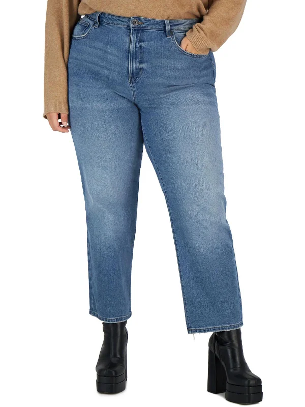 Best Bargains Plus The Retro Womens Hi-Rise Relaxed Straight Leg Jeans