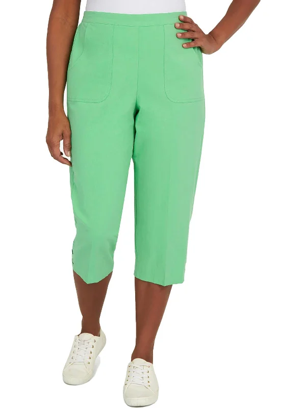 Limited Edition Petites Womens Lattice Cotton Cropped Pants