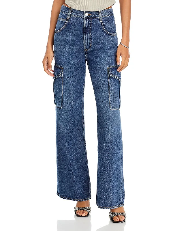 Savings Bonanza Minka Womens High Rise Denim Cargo Jeans
