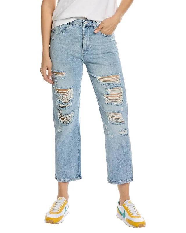 Super Deal DL1961 Emilie Straight Ultra High-Rise Vintage Super Light Shredded Ankle Cut