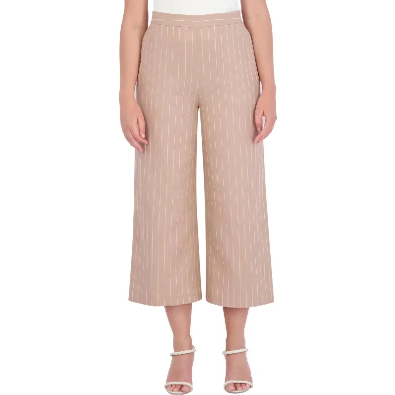 Limited Time Offer Womens Linen Blend Pinstripe Wide Leg Pants
