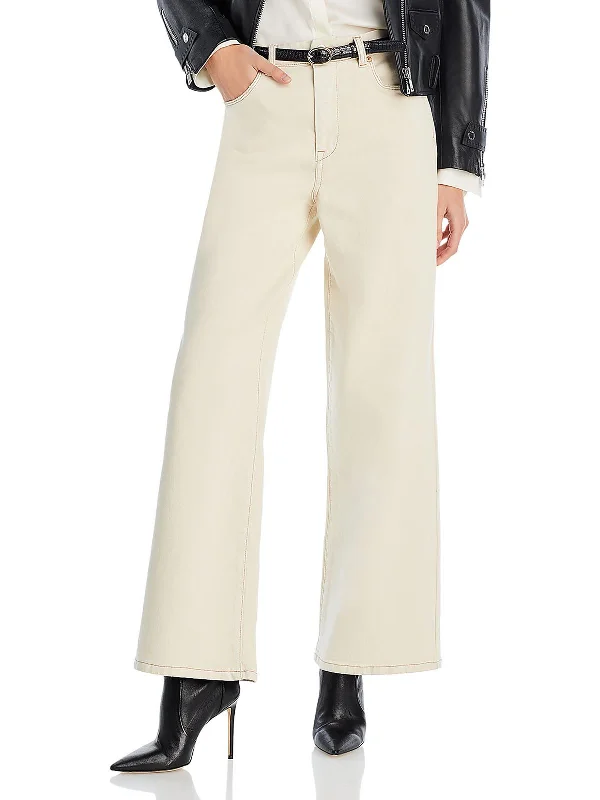 Discount Deals Womens High Rise Distressed Wide Leg Jeans