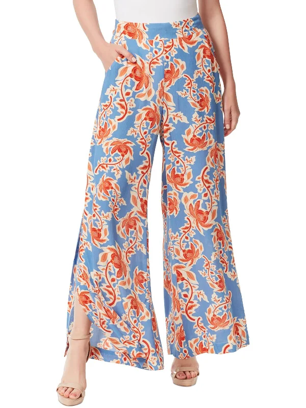 Year-End Clearance Shaye Womens Floral Print Viscose Wide Leg Pants