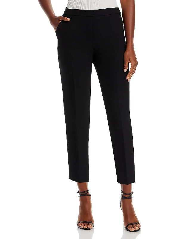 Weekend Savings Delight Womens Textured Stretch Cropped Pants