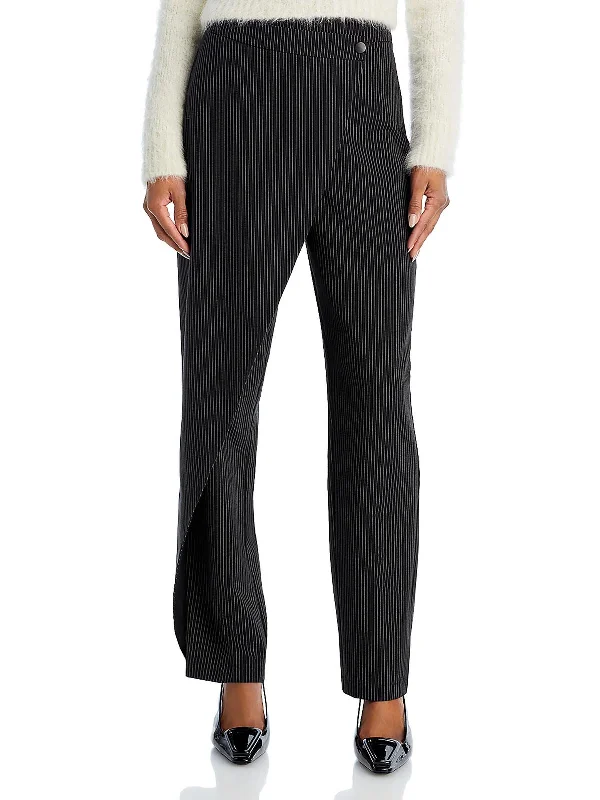 Unbeatable Deal Womens Pintripe Business Straight Leg Pants