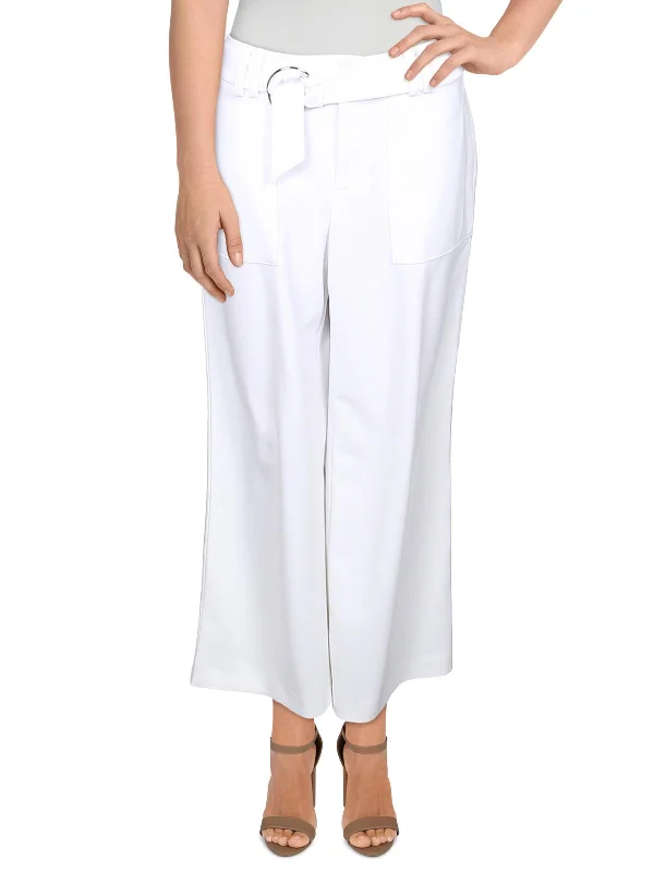 Act Now Womens Utility Pocket Wide Leg Pants