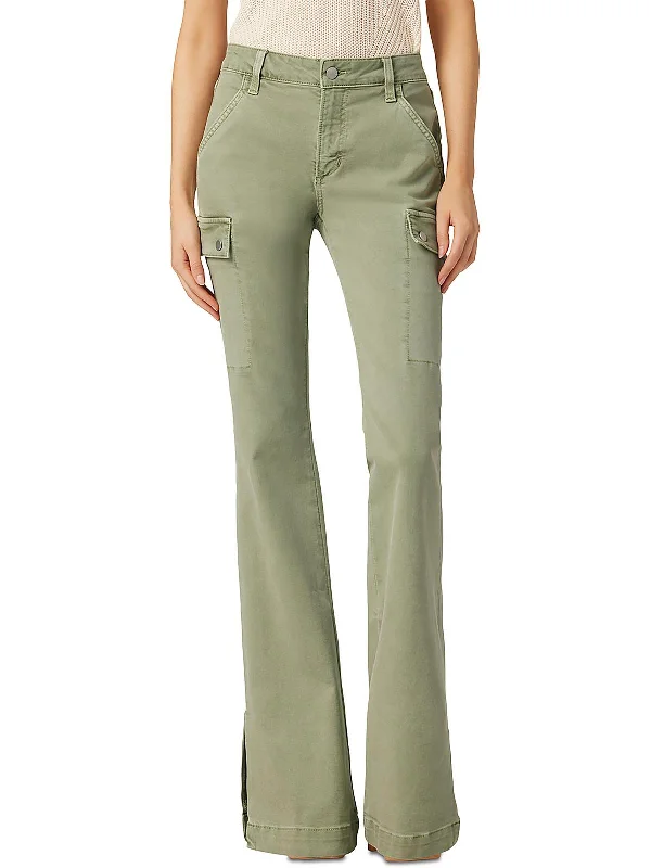 Don't Delay Frankie Womens Split Hem Denim Cargo Jeans