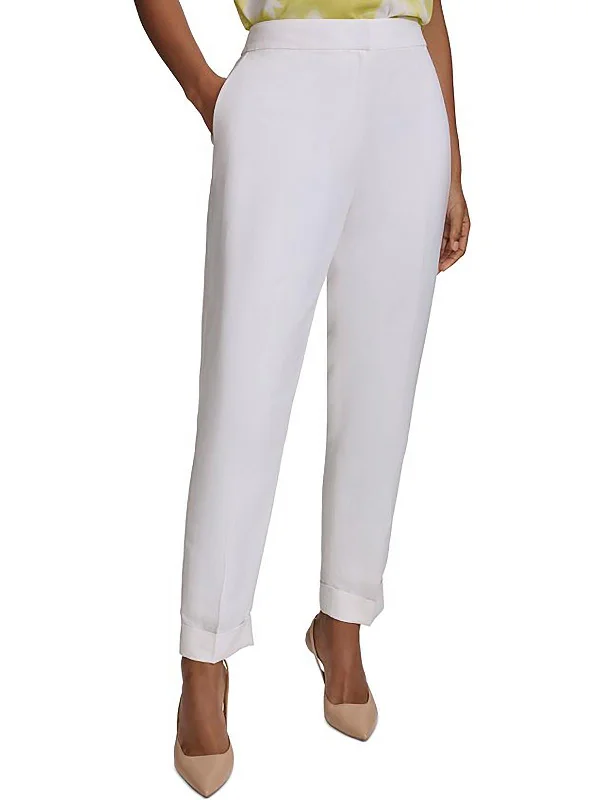 Instant Discount Womens Linen Blend High-Rise Ankle Pants
