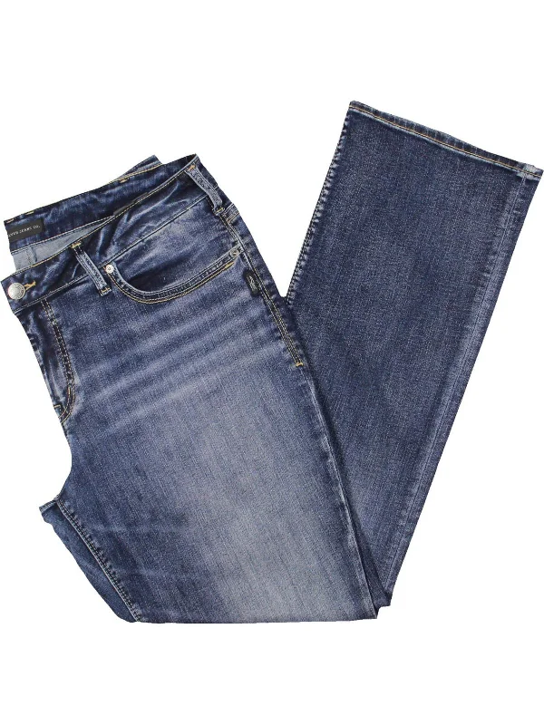 Savings Galore Plus Womens Mid Rise Embroidered Bootcut Jeans