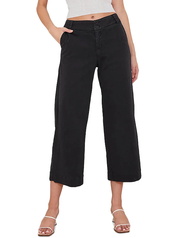 Value Deals Saige Womens Cropped High Rise Wide Leg Pants