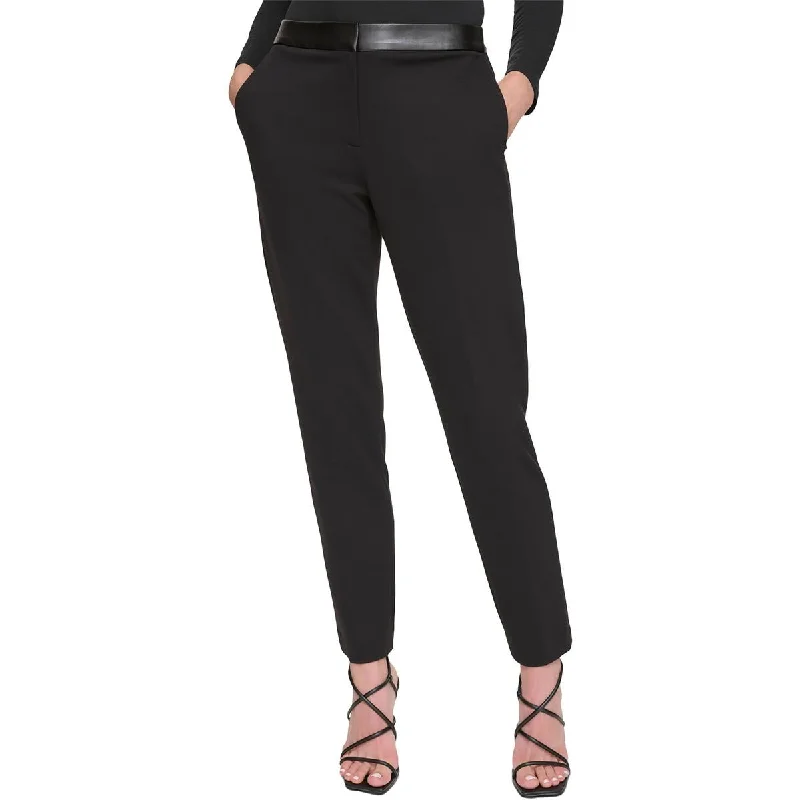 Sale Event Womens Mid-Rise Mixed Media Ankle Pants