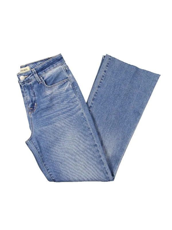 Weekend Savings Sensation Womens High Rise Medium Wash Cropped Jeans