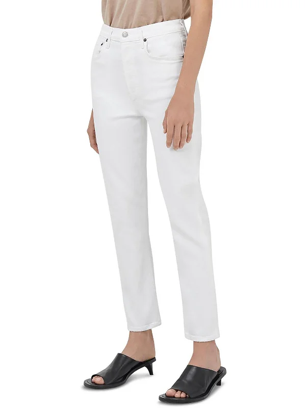 Deep Discounts Riley Womens High Rise Denim Cropped Jeans