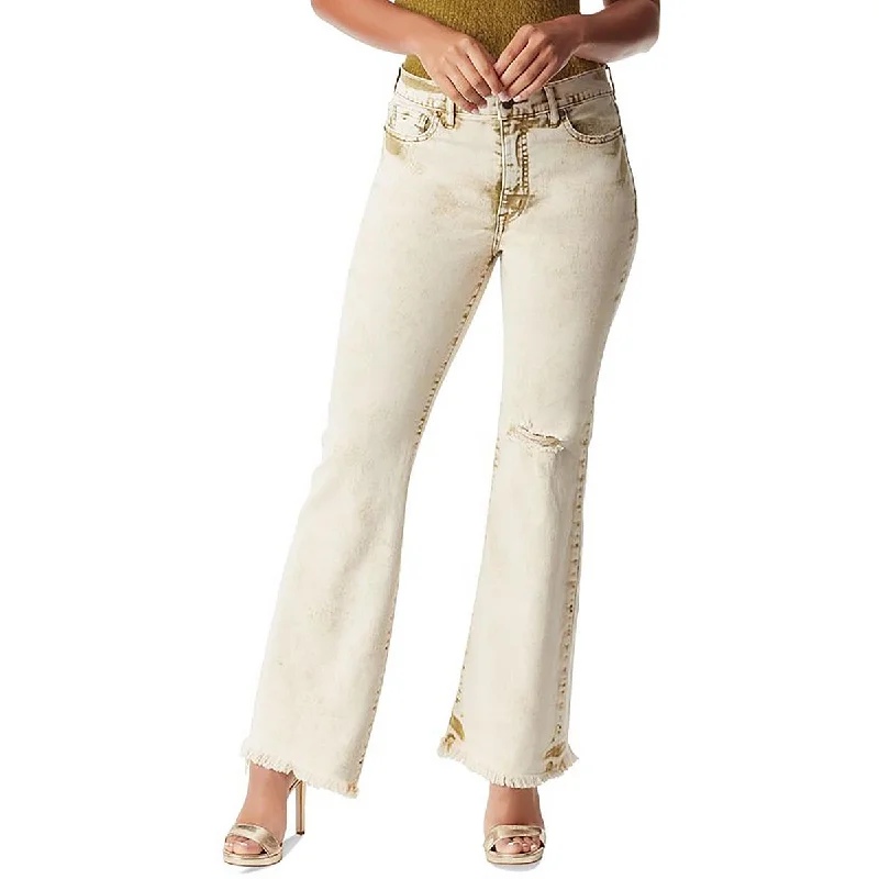 Special Discount Womens Denim Raw Hem Flared Jeans