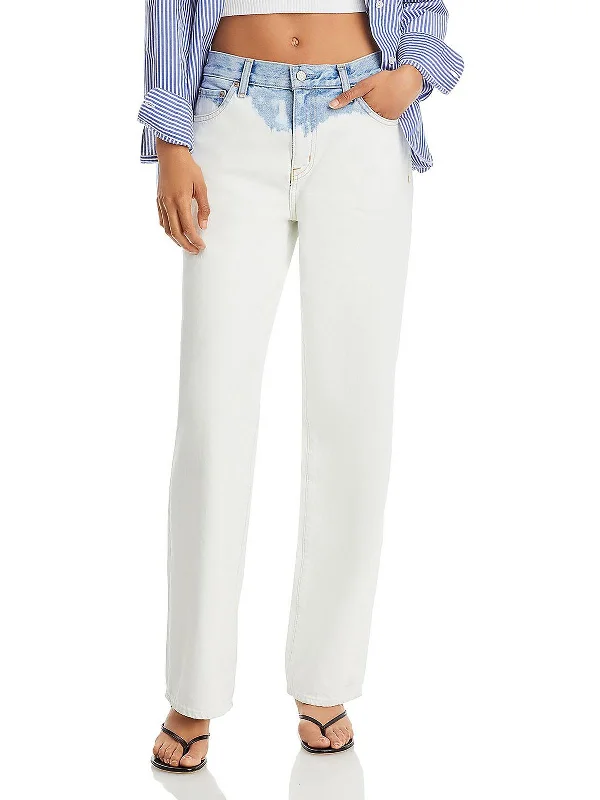 Super Deal Bobbie Womens Mid Rise Loose Straight Leg Jeans
