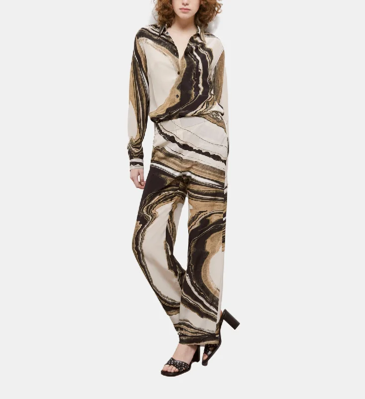 TIME-Limited Offer Printed Flowing Silk Pants