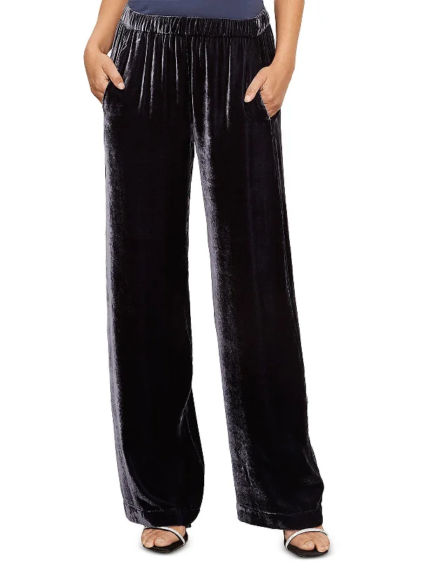 Flash Deals Womens Velvet Wide Leg Dress Pants