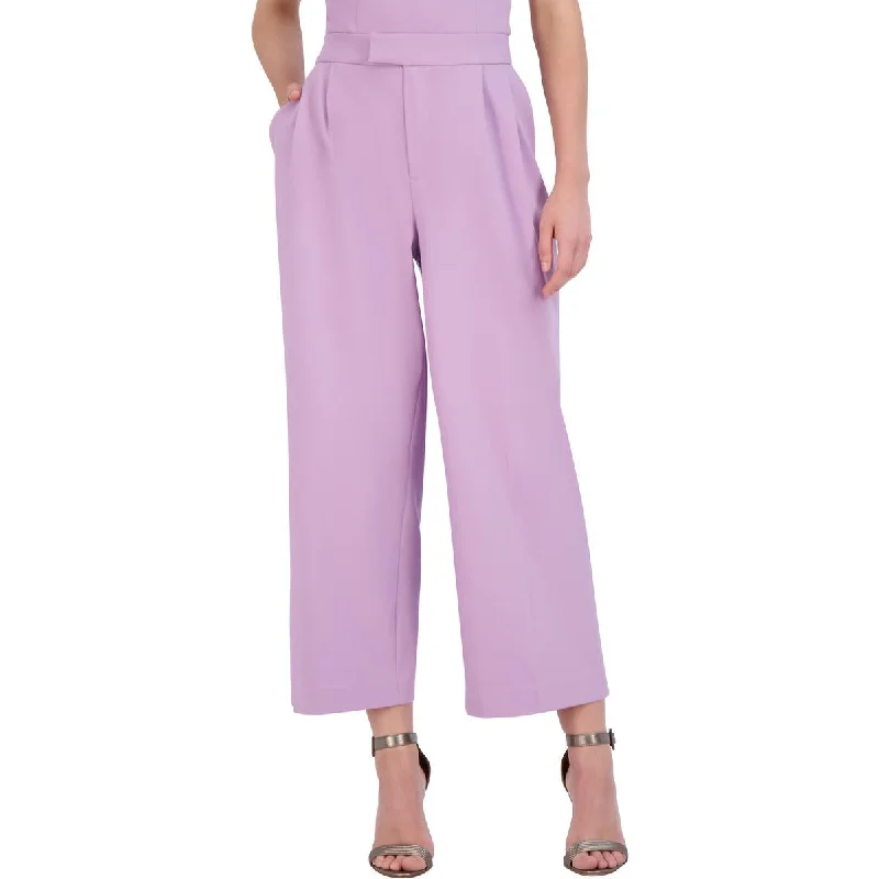 Value Deals Womens Cotton Blend Pleated Cropped Pants