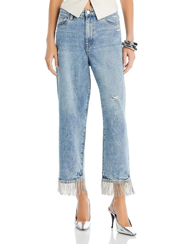 Weekend Deals That Sizzle The Baxter Womens High Rise Cropped Straight Leg Jeans