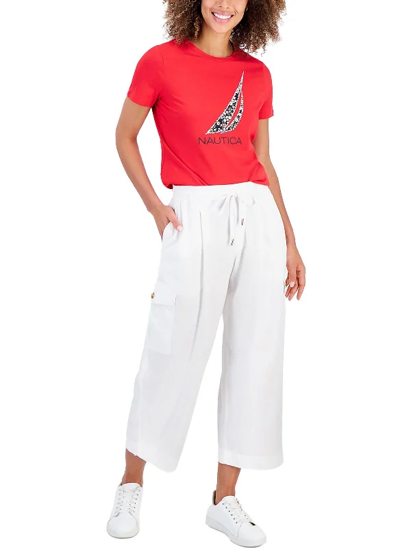 Special Offer Womens High Rise Drawstring Cargo Pants
