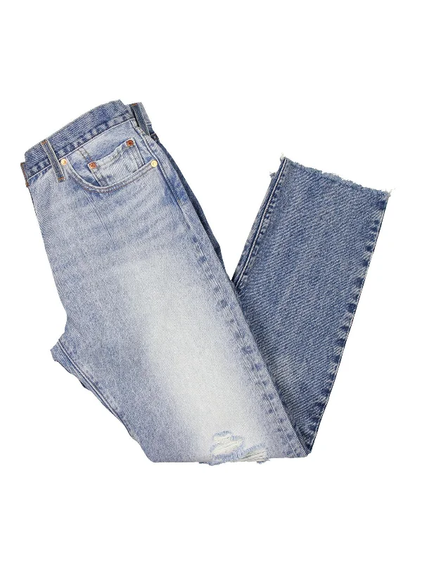 Your Weekend, Your Savings 501 Womens Two Tone High Rise Straight Leg Jeans