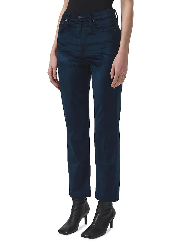 Epic Deals Womens Velvet High Rise Straight Leg Jeans