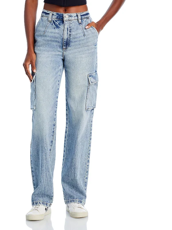 Overstock bobbie Womens Mid Rise Light Wash Straight Leg Jeans