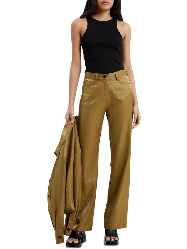 Great Deal Womens Shimmer Pockets Trouser Pants