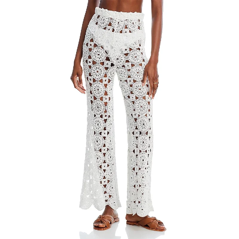 New Deals Womens Crochet High Waisted High-Waisted Pants