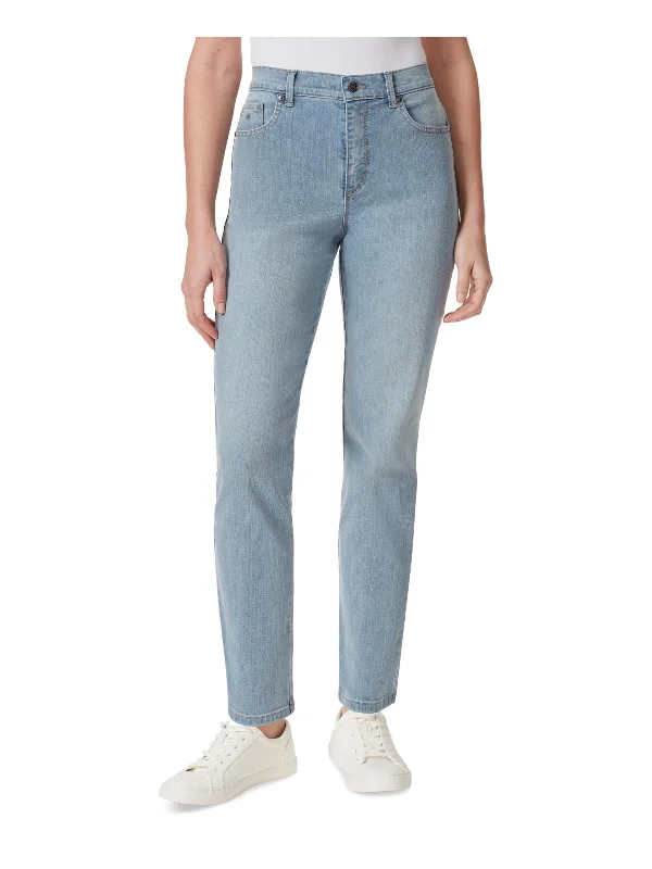 New Markdowns Amanda Womens Light Wash High-Waist Tapered Leg Jeans
