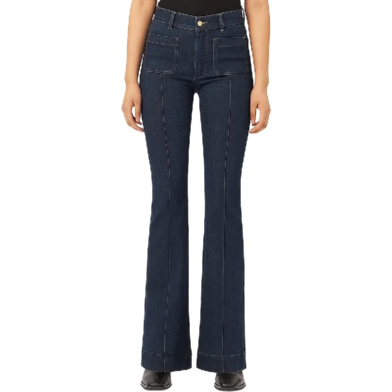 Take Advantage Patti Womens Instasculpt Frayed Hem Straight Leg Jeans