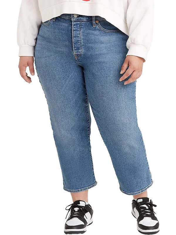 Price Rollback Plus Wedgie Womens High Rise Medium Wash Straight Leg Jeans