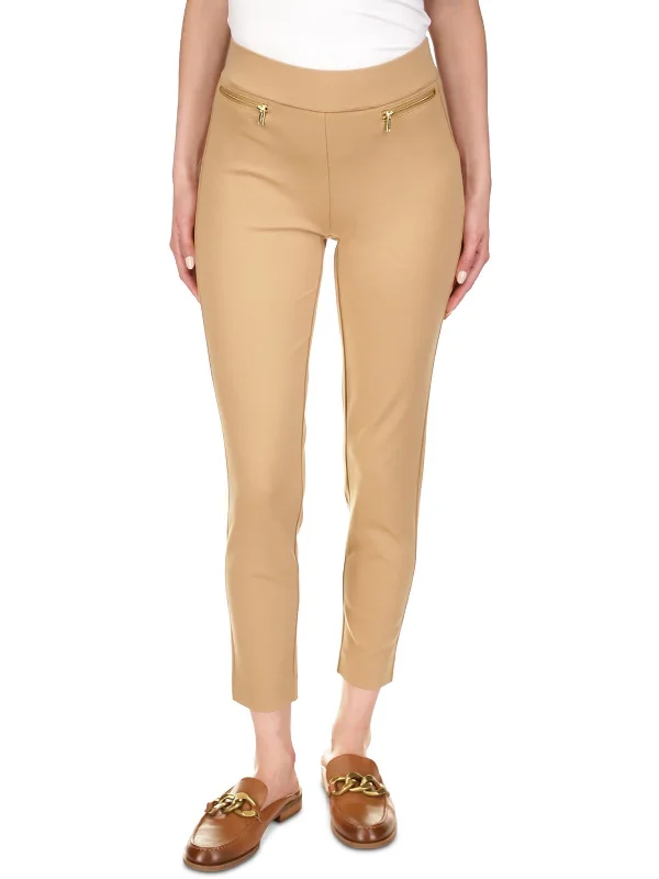 Reduced Rates Petites Womens Zipper Trim Pull On Cropped Pants