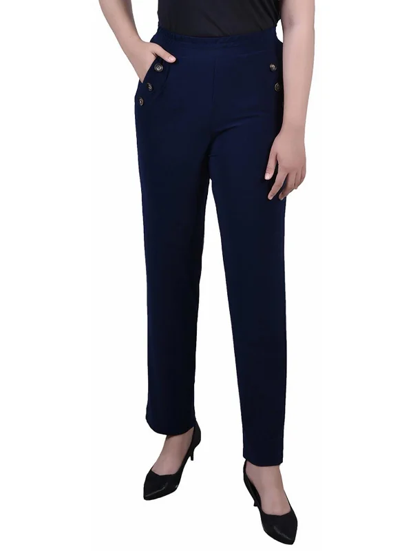 Closeout Petites Womens High Waist Work Wear Trouser Pants