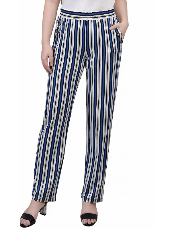 Major Savings Petites Womens High Rise Embellished Straight Leg Pants