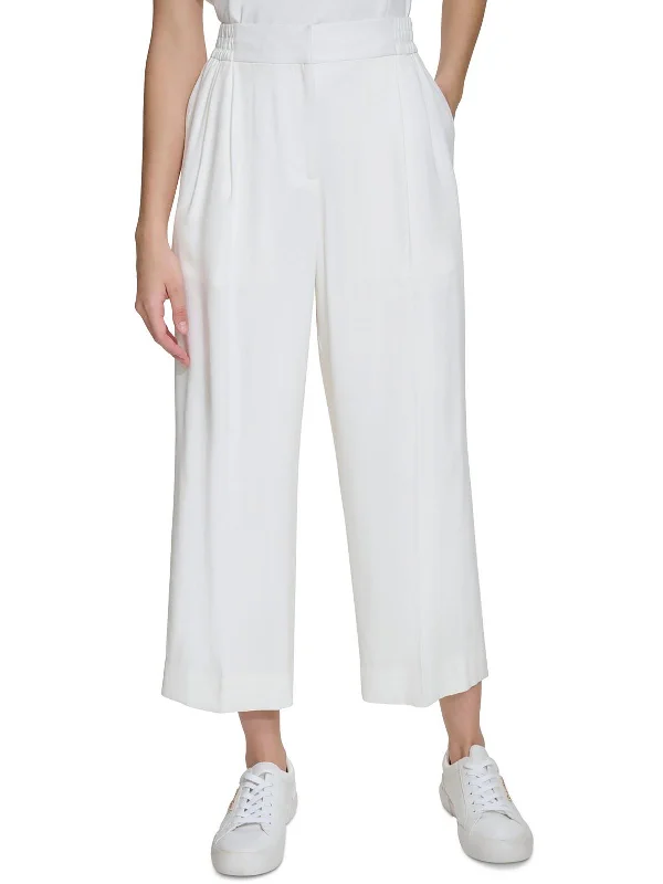 Blowout Deals Womens Elastic Waistband Workwear Cropped Pants