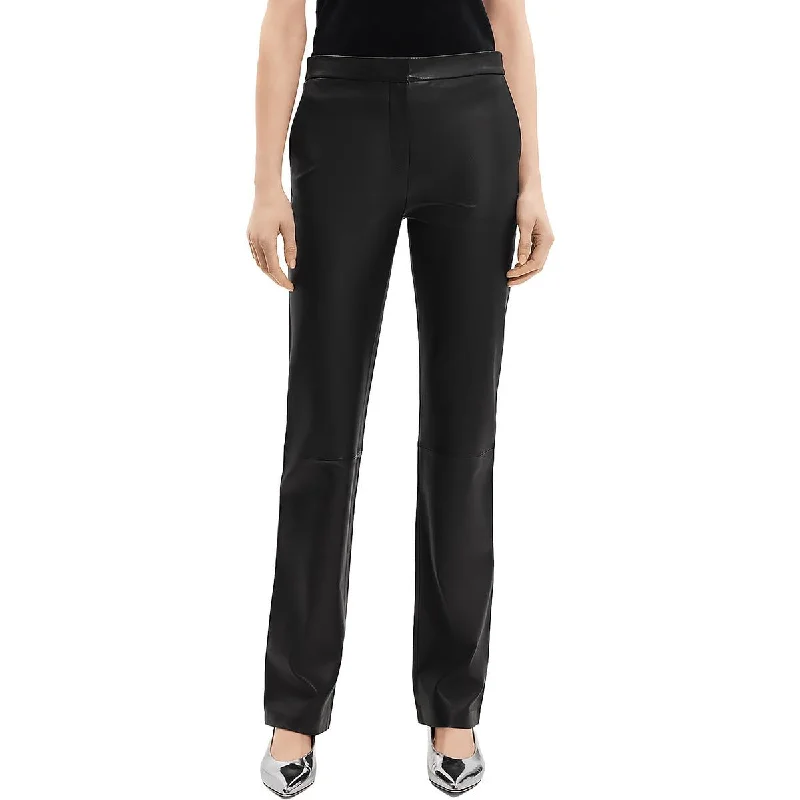 Great Deals Womens Lambskin Leather Slim Straight Leg Pants