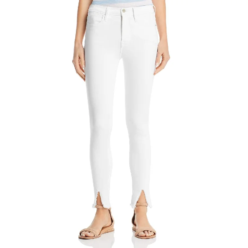 Steals and Deals Womens Raw Hem Split Hem Skinny Jeans