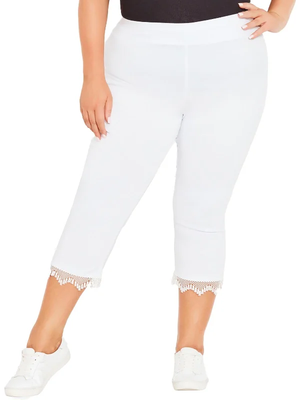 Limited Quantity Plus Womens Stretch Fitted Capri Pants
