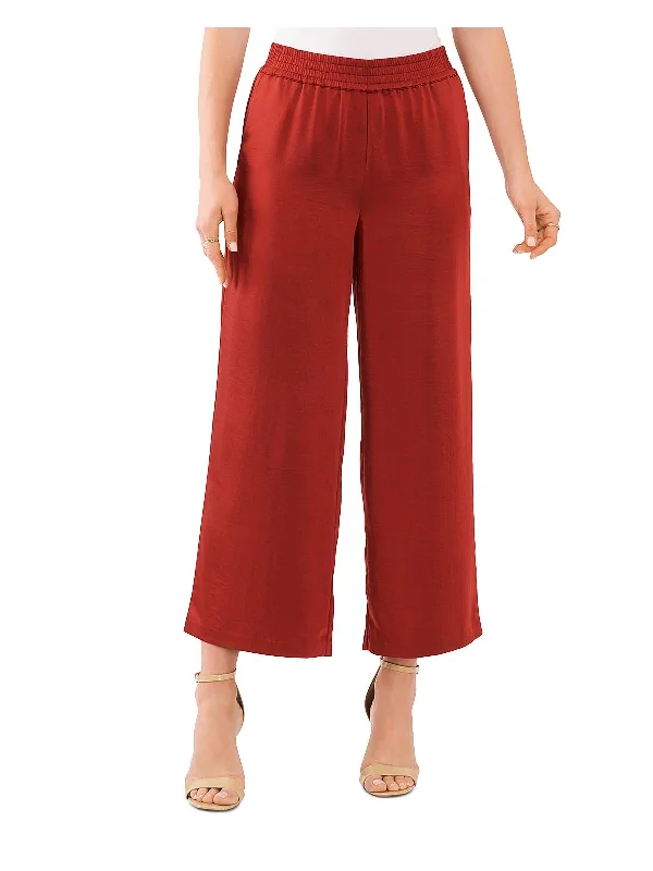 Weekend Discounts to Celebrate Womens Cropped Satin Wide Leg Pants