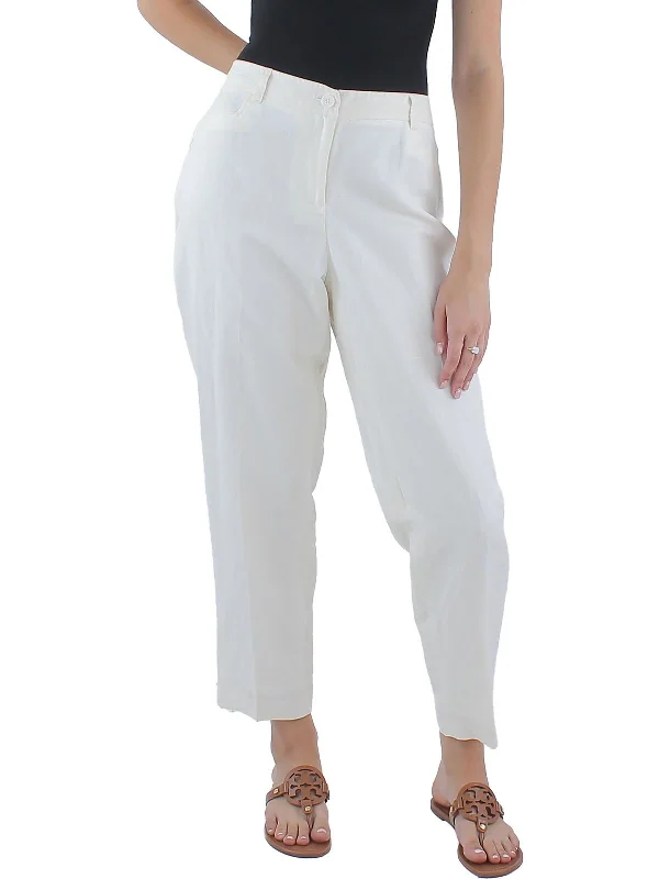 Great Bargains Womens Linen Solid Ankle Pants