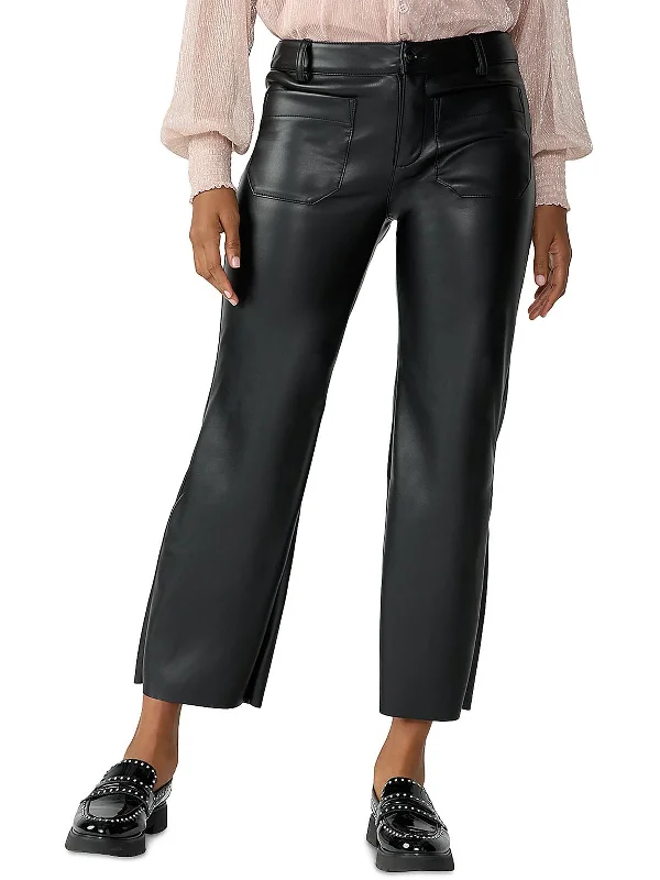 Exclusive Offers Marine Womens Faux Leather Crop Ankle Pants