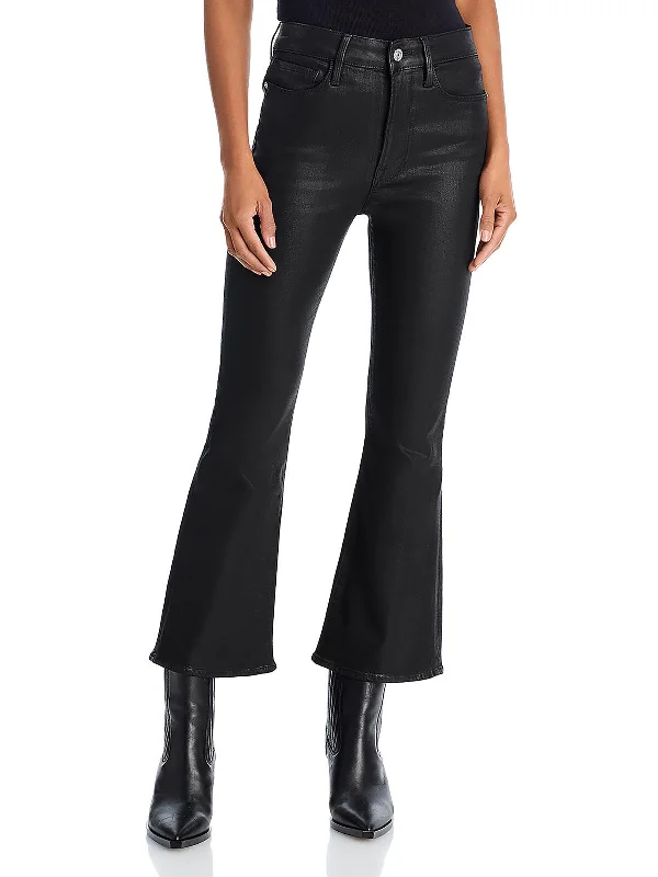 Deal Dash Womens Cropped Mid Rise Flared Pants