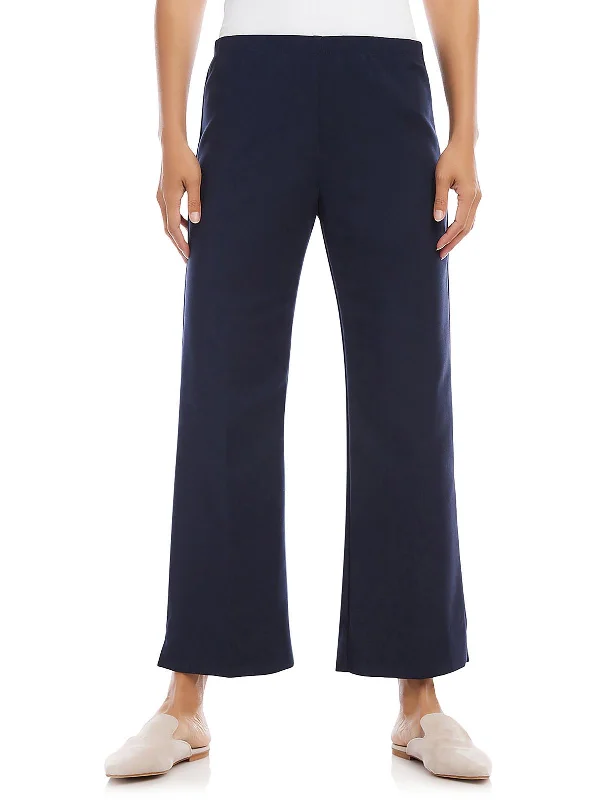Can't Miss Womens Solid Side Zip Cropped Pants